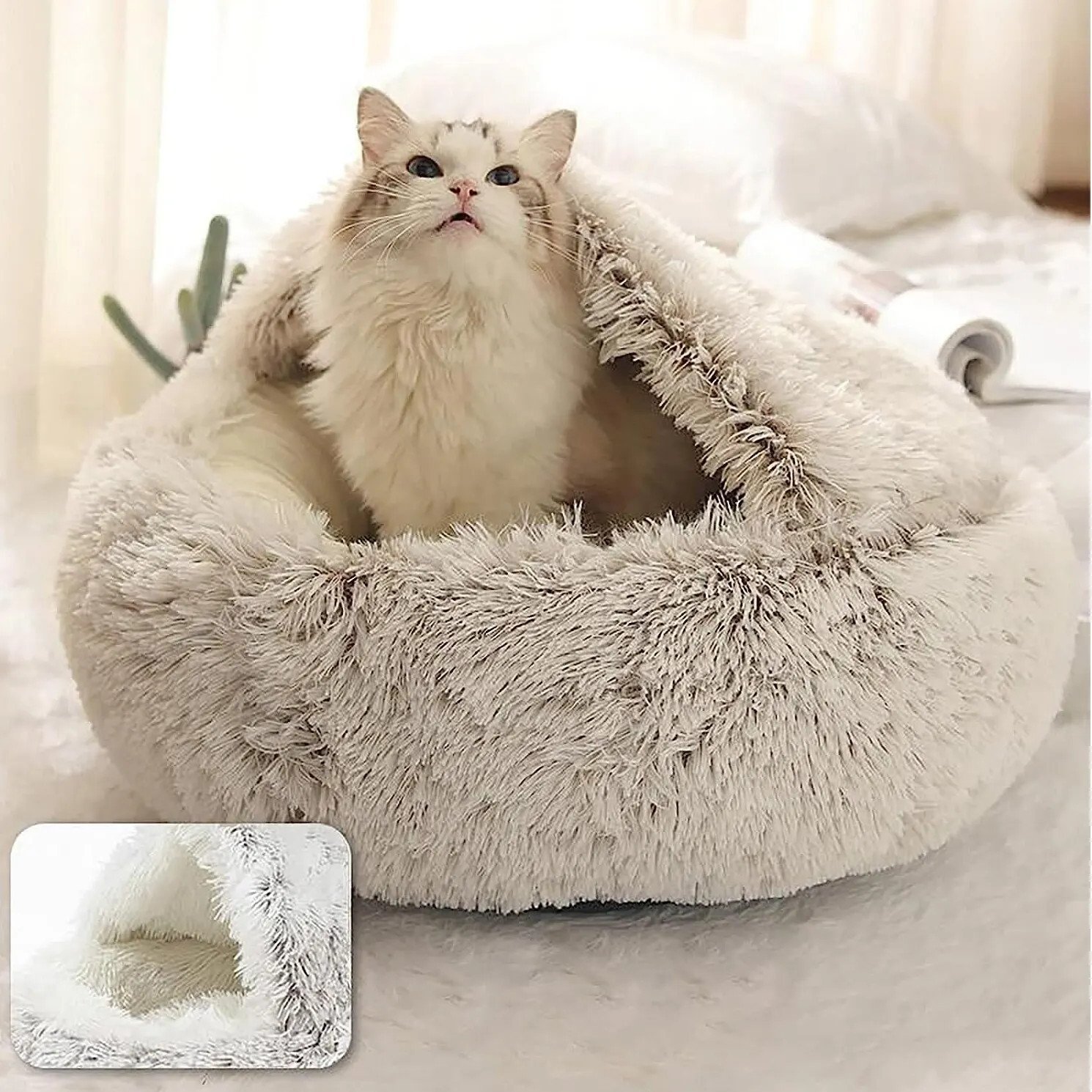 2-in-1 Soft Plush Pet Bed - 图片 12