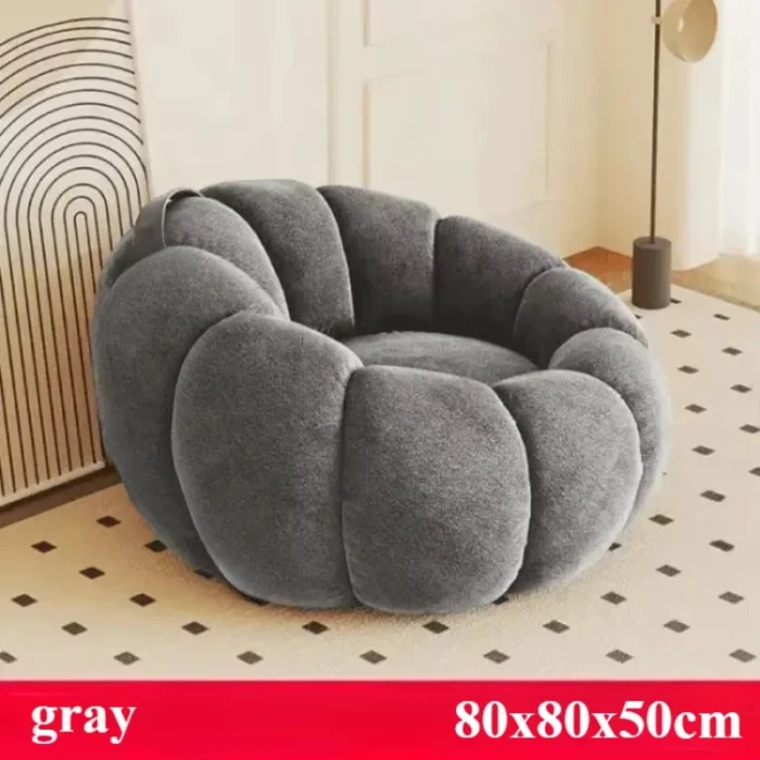 Lazy Sofa Pumpkin Nordic Style Single Sofa Chair Not Rotate Soft and Comfortable Small Living Room Balcony Bedroom Sofa Chair - 图片 6