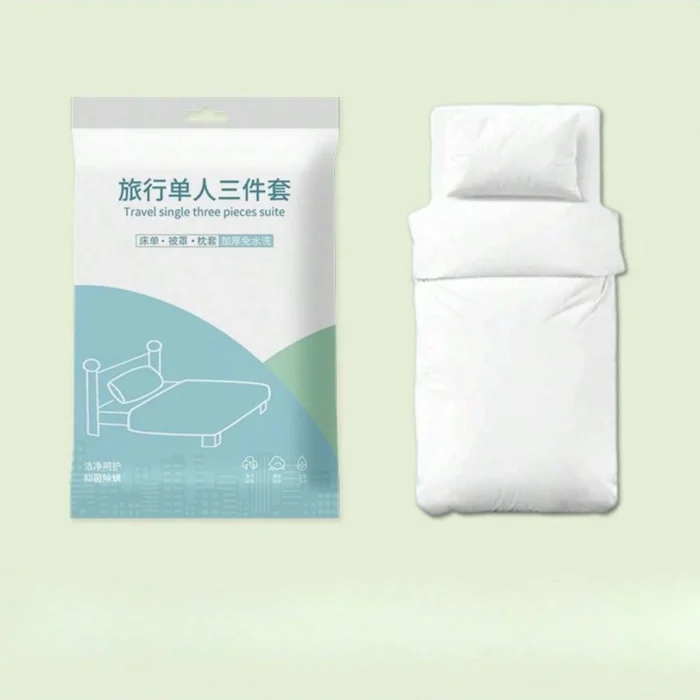 4 Pcs Disposable Bed Sheets King Size, Disposable Fitted Sheets Travel Bedding Cover for Hotel, Disposable Travel Sheet - 图片 4