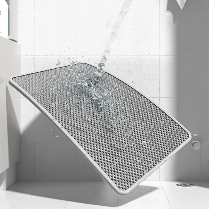 Cat Litter Mat Double Layer Waterproof Urine Proof Trapping Mat Easy to Clean Non-Slip Toilet Pad  Cat Scratch Pad Large Foot Pa - 图片 6