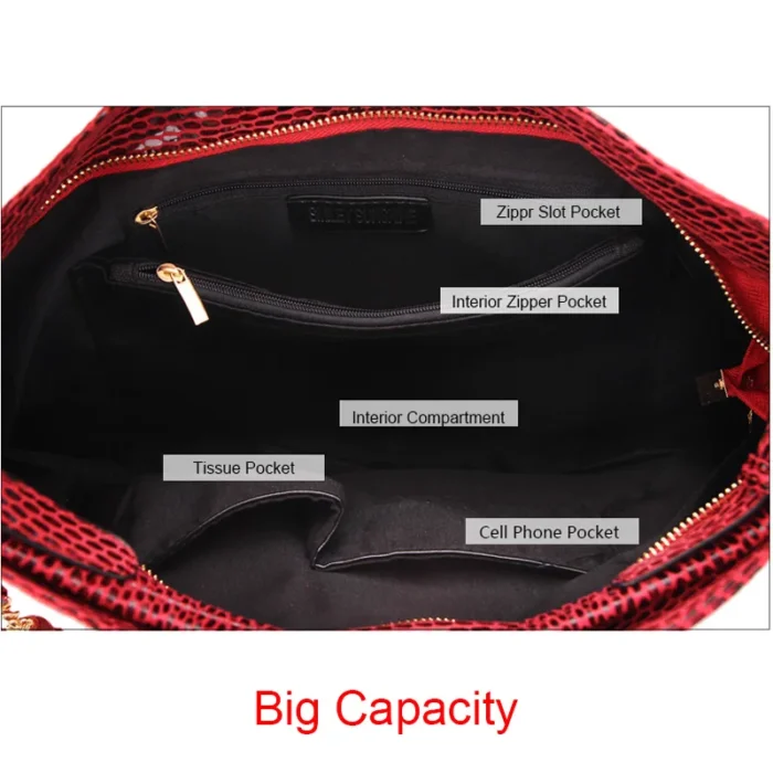 Gold Fashion Women Leather Handbags Female Shoulder Bag Ladies Luxury Hand Bags Purses and Hand bag Large Crossbody Bag Big Tote - 图片 6