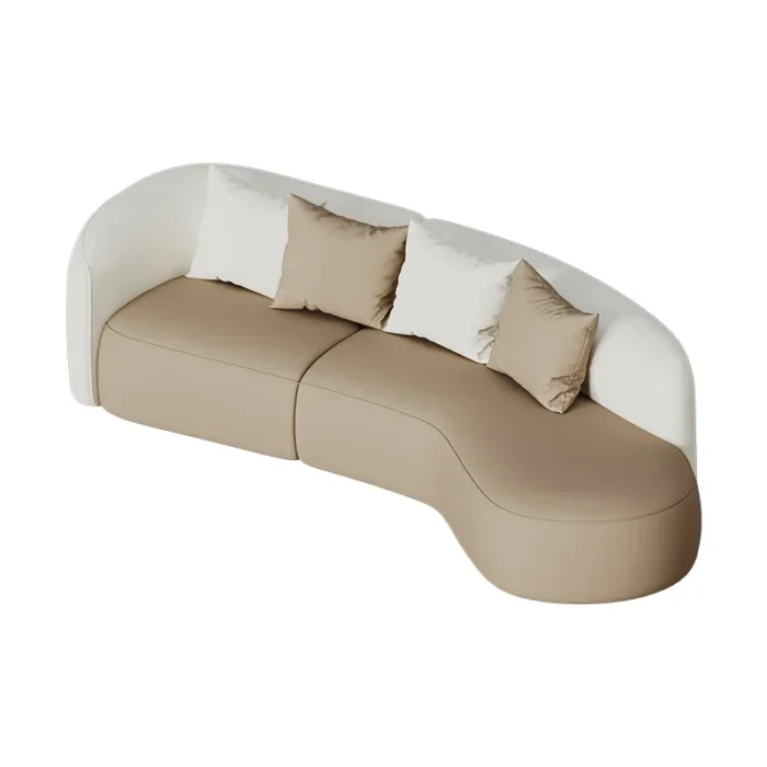 Cream Wind Italian Lounge Sofa Living Room Minimalist Modern Curved Sofa Designer Relaxing Aesthetics Divano Home Furniture - 图片 5