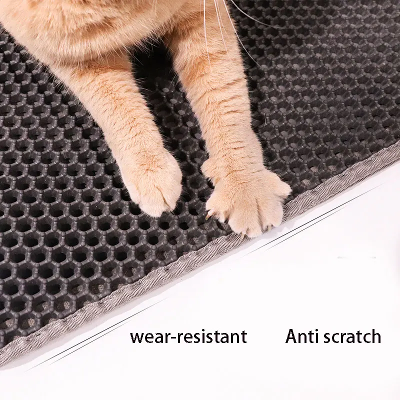 Cat Litter Mat Double Layer Waterproof Urine Proof Trapping Mat Easy to Clean Non-Slip Toilet Pad  Cat Scratch Pad Large Foot Pa - 图片 3