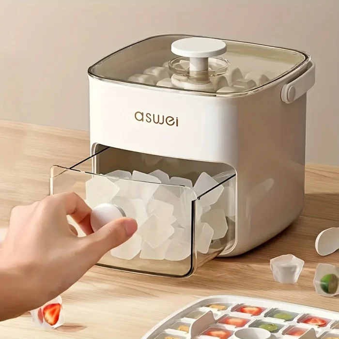 Extra-Large 48-Ice Cube Maker with Easy Glide Double Layer Food-Grade Tray for Refrigerator Perfect for Whiskey & Cocktails - 图片 2
