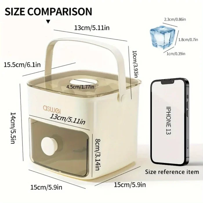 Extra-Large 48-Ice Cube Maker with Easy Glide Double Layer Food-Grade Tray for Refrigerator Perfect for Whiskey & Cocktails - 图片 5