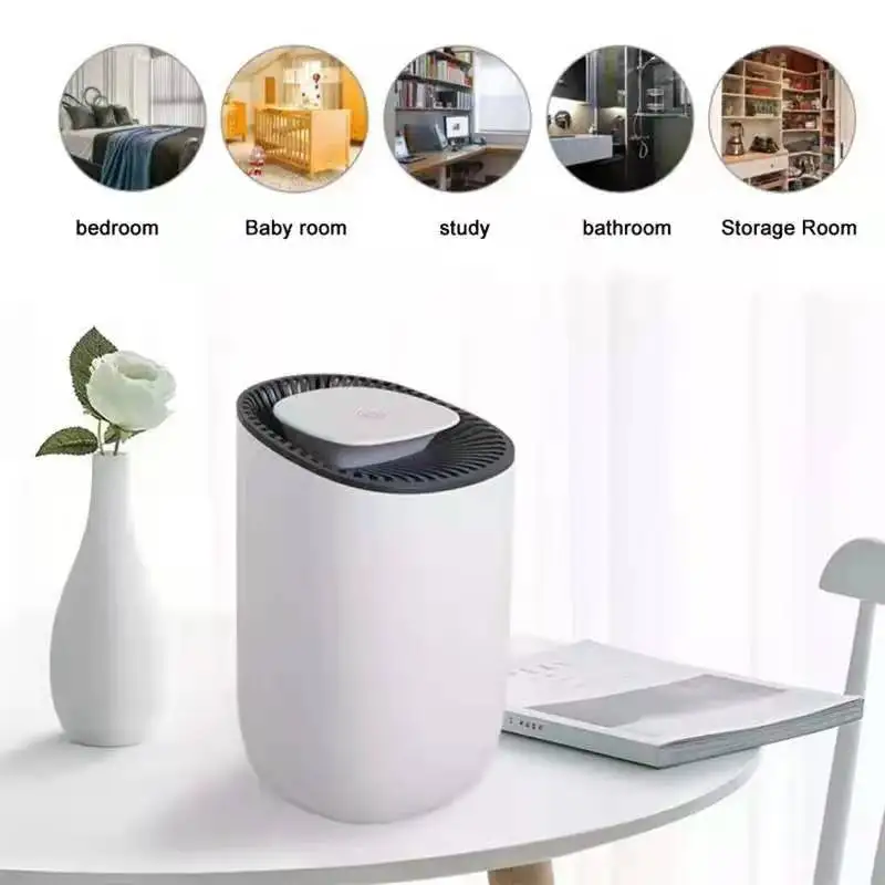 Home Dehumidifier Negative Ion Air Cleaner Energy Saving Air Dryer Low Noise 600ml Water Tank Auto-off Moisture Absorbing - 图片 3