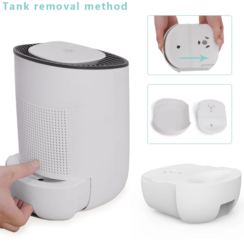 Home Dehumidifier Negative Ion Air Cleaner Energy Saving Air Dryer Low Noise 600ml Water Tank Auto-off Moisture Absorbing - 图片 4