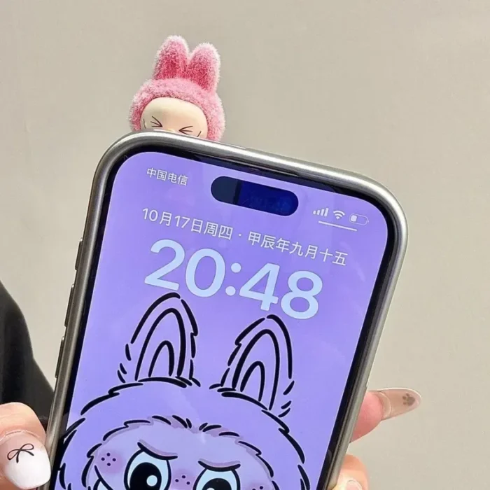 2025 New Ins Cartoon Cute 3d Labubu Handheld Rope Phone 16 Promax Phone Case For iphone 15 14 13 12 11 Pro Max Anti Fall Cover - 图片 2