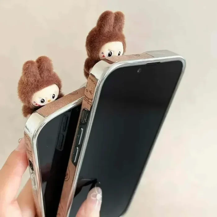 2025 New Ins Cartoon Cute 3d Labubu Handheld Rope Phone 16 Promax Phone Case For iphone 15 14 13 12 11 Pro Max Anti Fall Cover - 图片 5