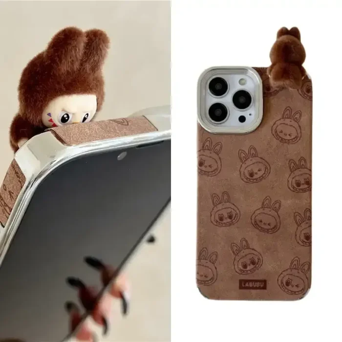 2025 New Ins Cartoon Cute 3d Labubu Handheld Rope Phone 16 Promax Phone Case For iphone 15 14 13 12 11 Pro Max Anti Fall Cover - 图片 6