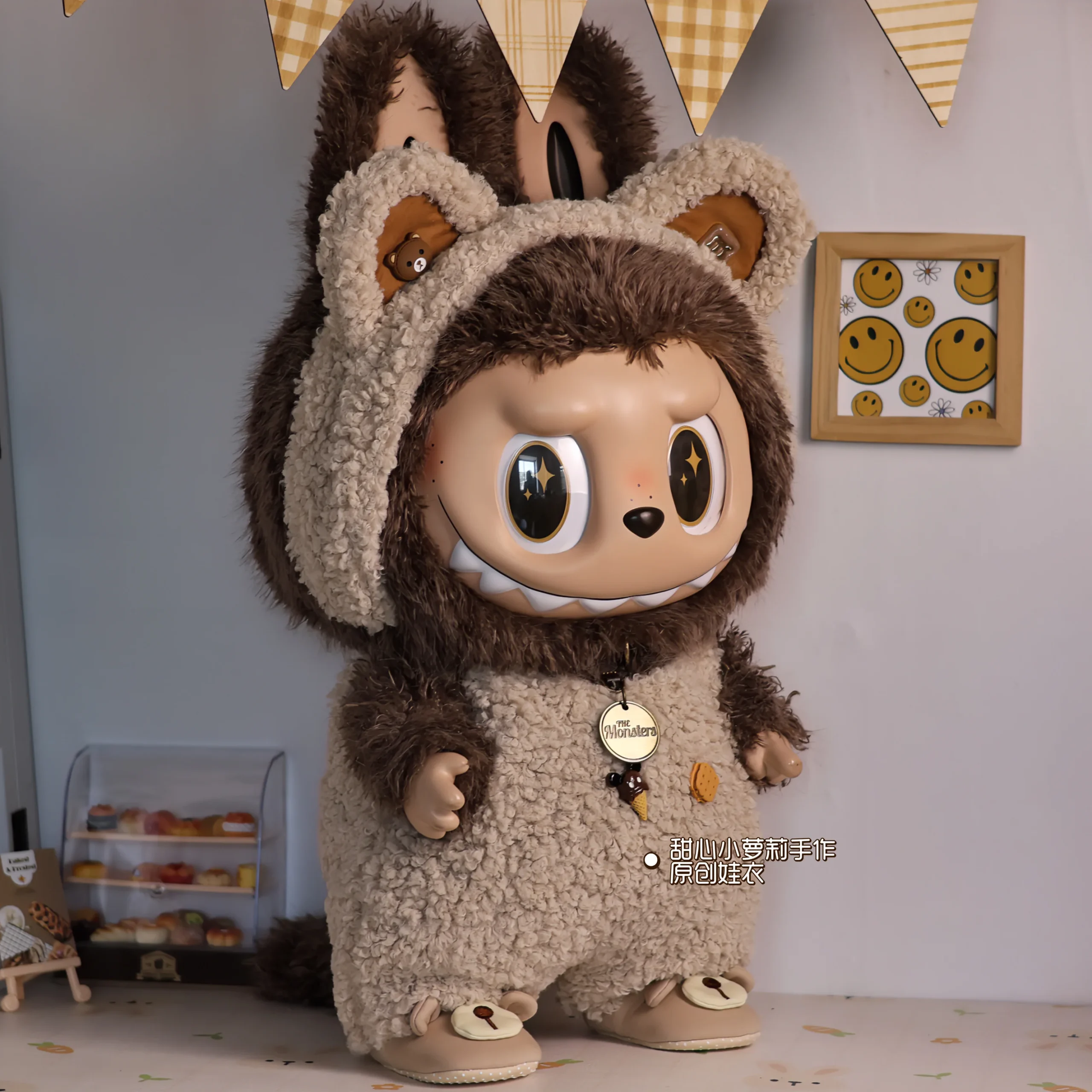 58cm Original Labubu Series Zimomo Clothing Design Extra Large Size Glue Doll Figure Kawaii Model Toys Ornaments Festival Gift - 图片 3