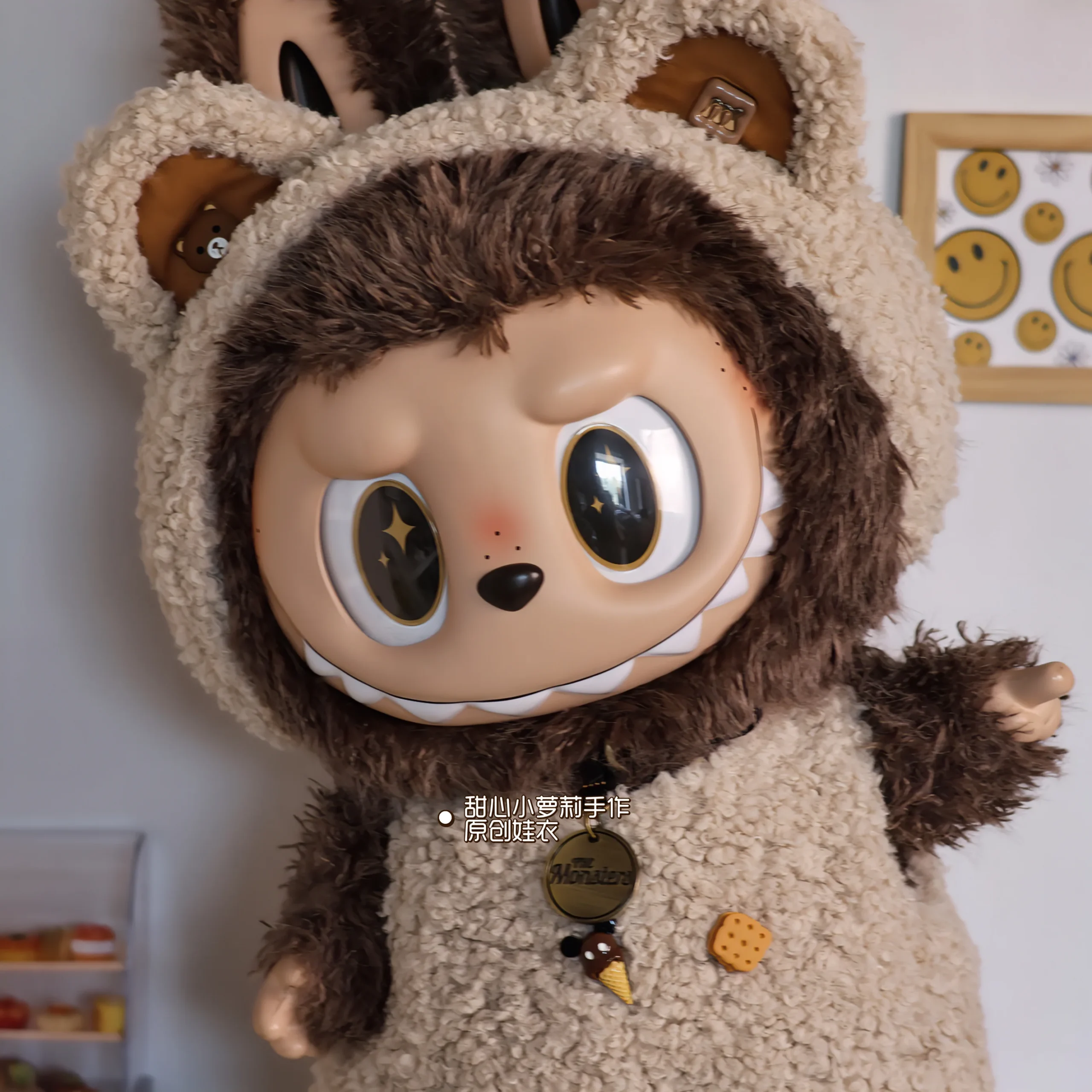 58cm Original Labubu Series Zimomo Clothing Design Extra Large Size Glue Doll Figure Kawaii Model Toys Ornaments Festival Gift - 图片 4