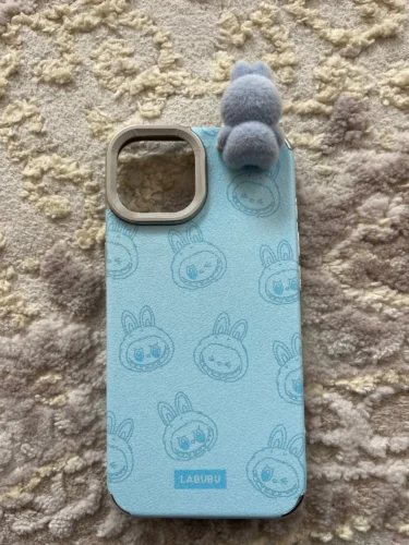 Silicone Suede Labubu Phone Case For Iphone 11 12 13 14 15 16pro Max Plus 16pro 15pro Diy Soft Brown Cover Coque Fall Prevention photo review