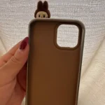 Silicone Suede Labubu Phone Case For Iphone 11 12 13 14 15 16pro Max Plus 16pro 15pro Diy Soft Brown Cover Coque Fall Prevention photo review