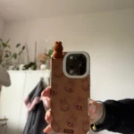 Silicone Suede Labubu Phone Case For Iphone 11 12 13 14 15 16pro Max Plus 16pro 15pro Diy Soft Brown Cover Coque Fall Prevention photo review