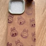 Silicone Suede Labubu Phone Case For Iphone 11 12 13 14 15 16pro Max Plus 16pro 15pro Diy Soft Brown Cover Coque Fall Prevention photo review