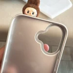 Silicone Suede Labubu Phone Case For Iphone 11 12 13 14 15 16pro Max Plus 16pro 15pro Diy Soft Brown Cover Coque Fall Prevention photo review