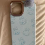 Silicone Suede Labubu Phone Case For Iphone 11 12 13 14 15 16pro Max Plus 16pro 15pro Diy Soft Brown Cover Coque Fall Prevention photo review